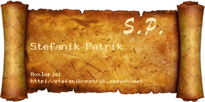 Stefanik Patrik névjegykártya